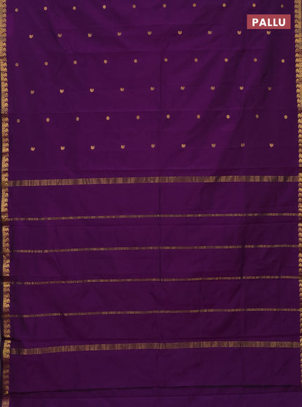 Arani semi silk saree purple with rudhraksha & paisley zari woven buttas and zari woven border