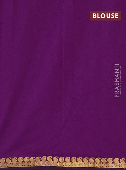 Arani semi silk saree purple with rudhraksha & paisley zari woven buttas and zari woven border