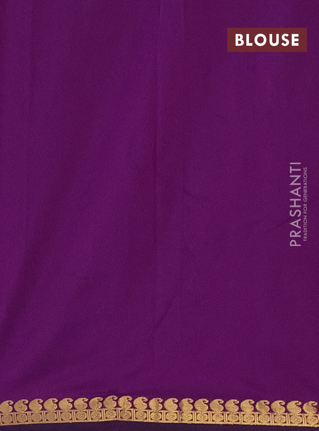 Arani semi silk saree purple with rudhraksha & paisley zari woven buttas and zari woven border