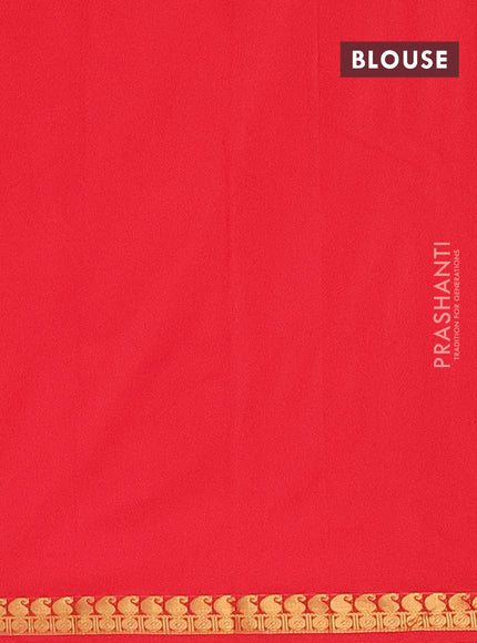 Arani semi silk saree red with rudhraksha & paisley zari woven buttas and zari woven border