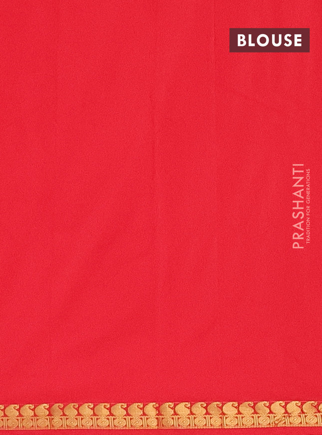 Arani semi silk saree red with rudhraksha & paisley zari woven buttas and zari woven border