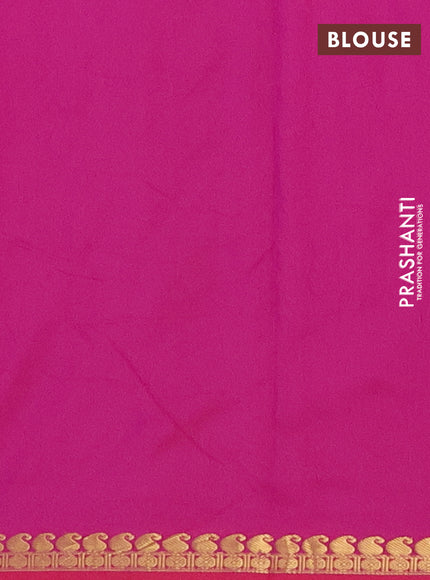 Arani semi silk saree dark magenta pink with rudhraksha & paisley zari woven buttas and zari woven border