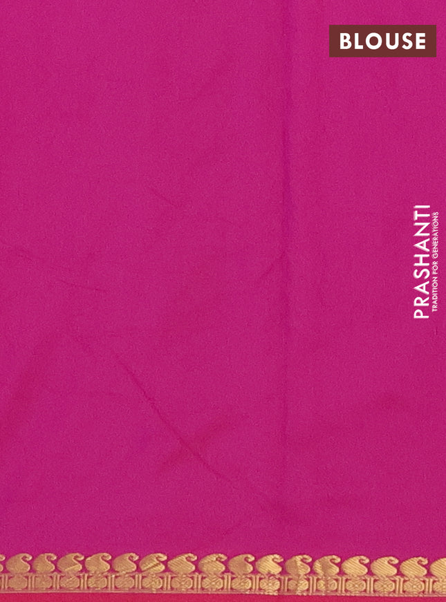 Arani semi silk saree dark magenta pink with rudhraksha & paisley zari woven buttas and zari woven border