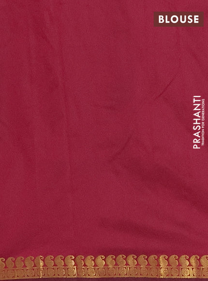 Arani semi silk saree maroon shade with rudhraksha & paisley zari woven buttas and zari woven border