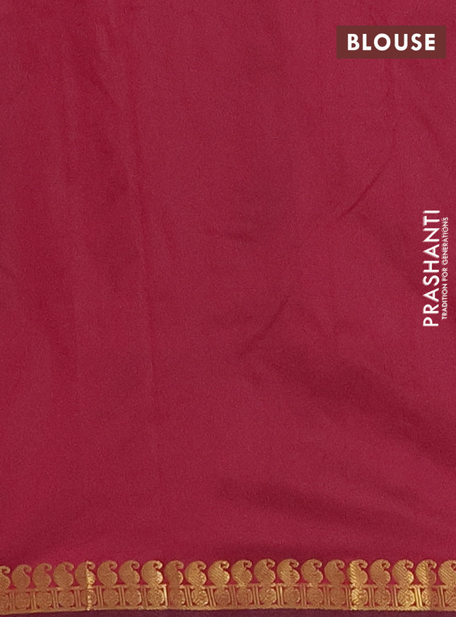 Arani semi silk saree maroon shade with rudhraksha & paisley zari woven buttas and zari woven border