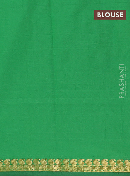 Arani semi silk saree green with rudhraksha & paisley zari woven buttas and zari woven border