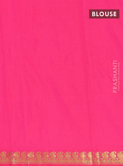 Arani semi silk saree pink with rudhraksha & paisley zari woven buttas and zari woven border