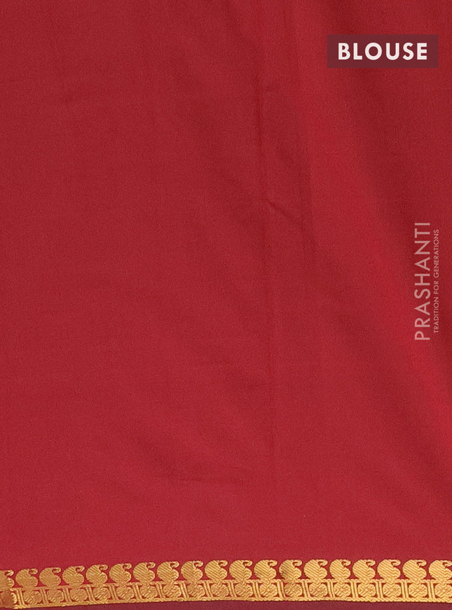 Arani semi silk saree maroon with rudhraksha & paisley zari woven buttas and zari woven border