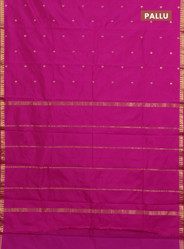 Arani semi silk saree purple with rudhraksha & paisley zari woven buttas and zari woven border