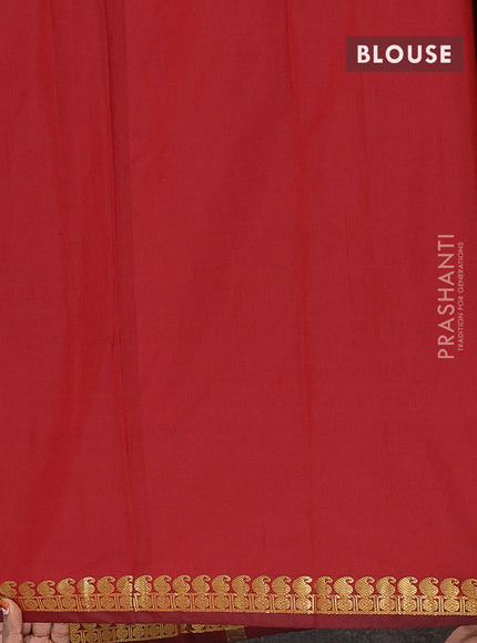 Arani semi silk saree maroon with rudhraksha & paisley zari woven buttas and zari woven border