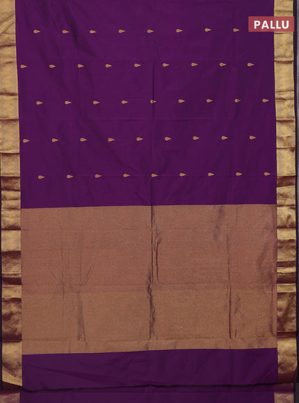Arani semi silk saree purple with zari woven thilak buttas and zari woven border