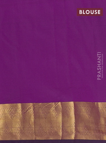 Arani semi silk saree purple with zari woven thilak buttas and zari woven border
