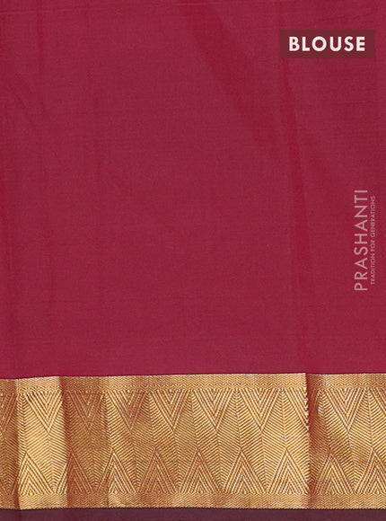 Arani semi silk saree maroon shade with zari woven thilak buttas and zari woven border