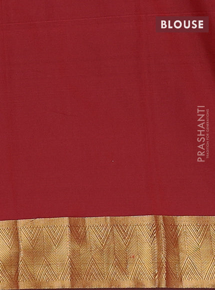 Arani semi silk saree maroon with zari woven thilak buttas and zari woven border