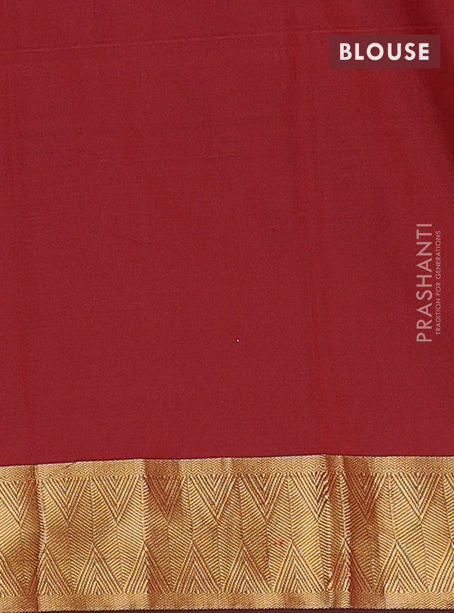 Arani semi silk saree maroon with zari woven thilak buttas and zari woven border