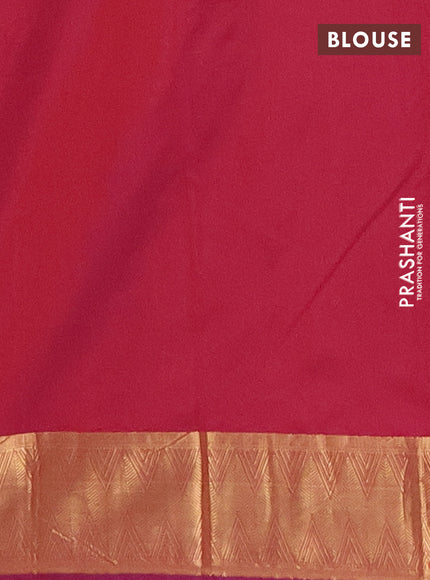 Arani semi silk saree dual shade of maroon with zari woven thilak buttas and zari woven border