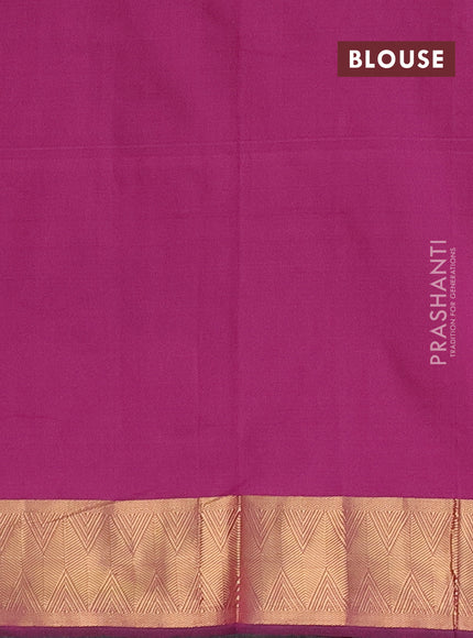 Arani semi silk saree magenta pink with zari woven thilak buttas and zari woven border
