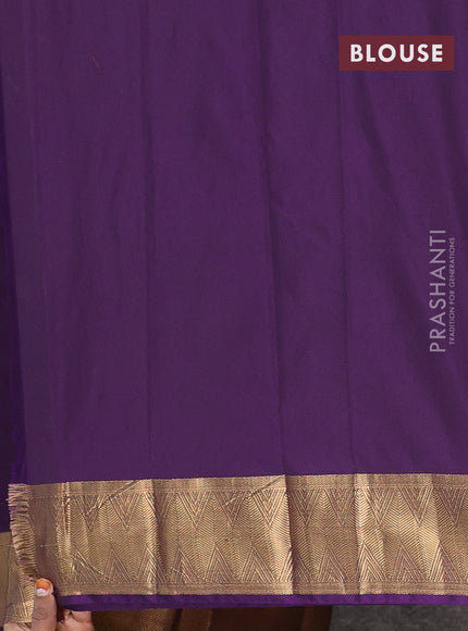 Arani semi silk saree violet with zari woven thilak buttas and zari woven border