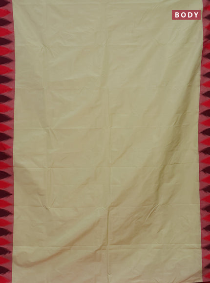 Arani semi silk saree pista green and dual shade of pink with plain body and temple design border