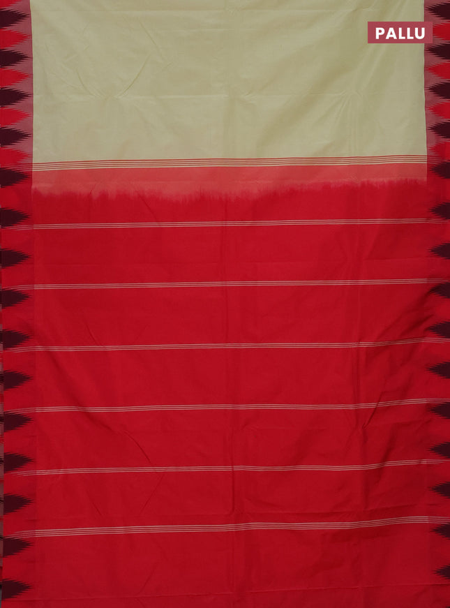 Arani semi silk saree pista green and dual shade of pink with plain body and temple design border