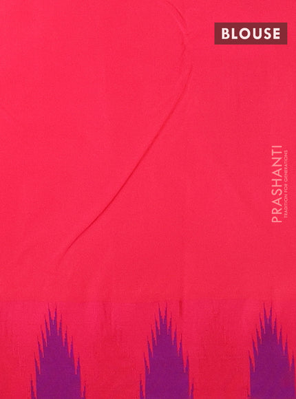 Arani semi silk saree teal green and dual shade of bluish pink with plain body and temple design border