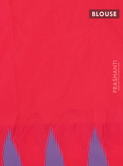 Arani semi silk saree mustard yellow and dual shade of red with plain body and temple design border