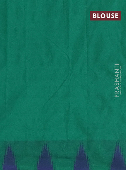 Arani semi silk saree rust shade and green with plain body and temple design border