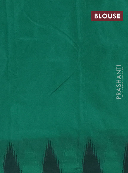 Arani semi silk saree dual shade of maroon and green with plain body and temple design border