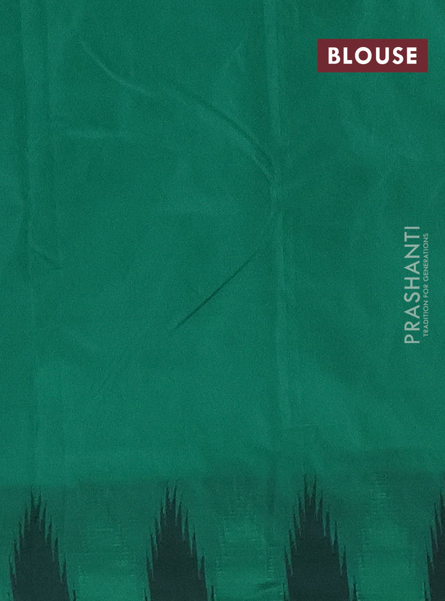 Arani semi silk saree dual shade of maroon and green with plain body and temple design border