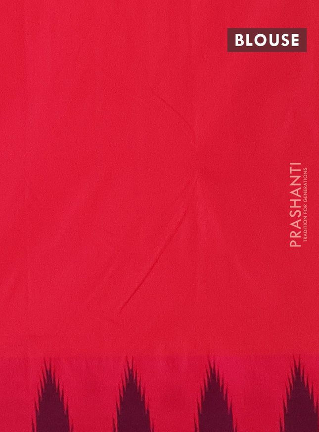 Arani semi silk saree green shade and dual shade of pink with plain body and temple design border