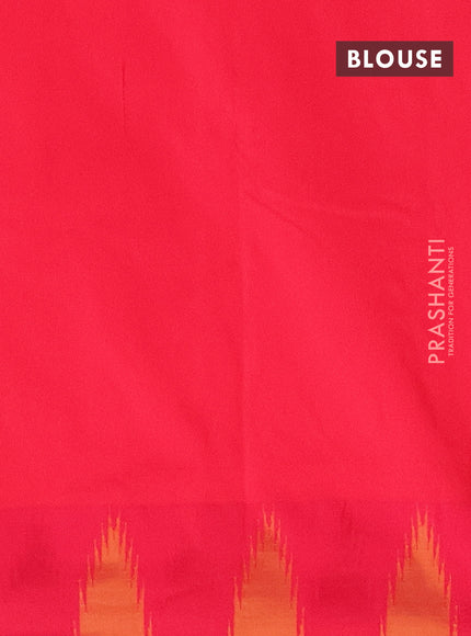 Arani semi silk saree grey and dual shade of pink with plain body and temple design border