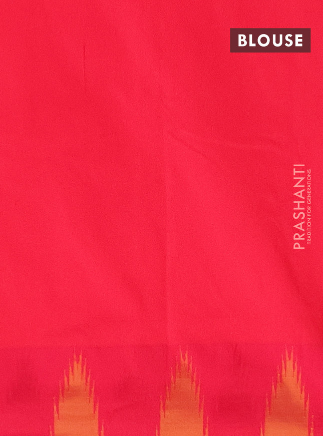 Arani semi silk saree grey and dual shade of pink with plain body and temple design border
