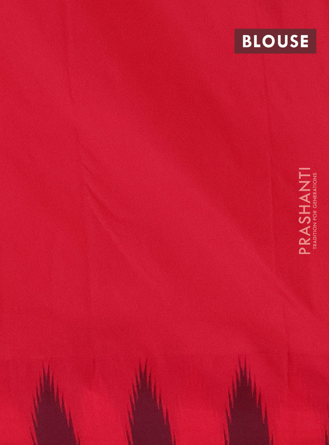 Arani semi silk saree teal blue shade and dual shade of pink with plain body and temple design border