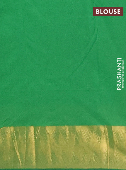 Arani semi silk saree green with zari woven rudhraksha buttas and zari woven border