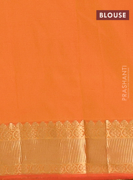 Arani semi silk saree dual shade of mustard with zari woven floral buttas and zari woven border