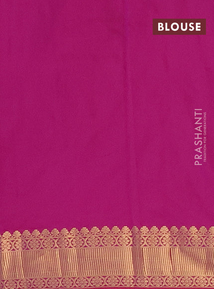 Arani semi silk saree dark magenta pink with zari woven floral buttas and zari woven border