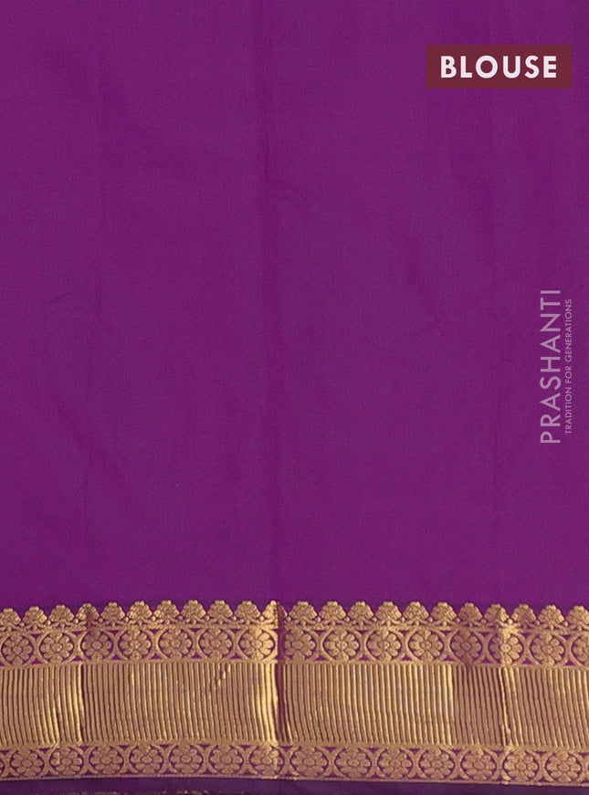 Arani semi silk saree purple with zari woven floral buttas and zari woven border