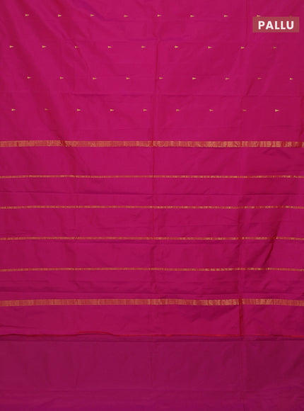 Arani semi silk saree magenta pink with zari woven temple buttas and zari woven border