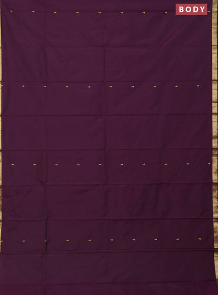 Arani semi silk saree wine shade with zari woven temple buttas and zari woven border