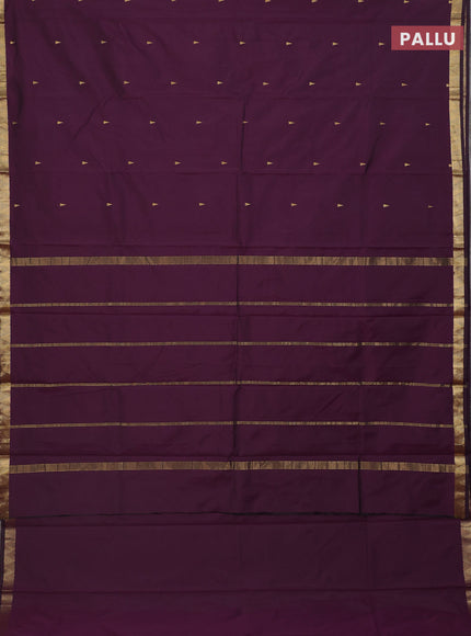 Arani semi silk saree wine shade with zari woven temple buttas and zari woven border