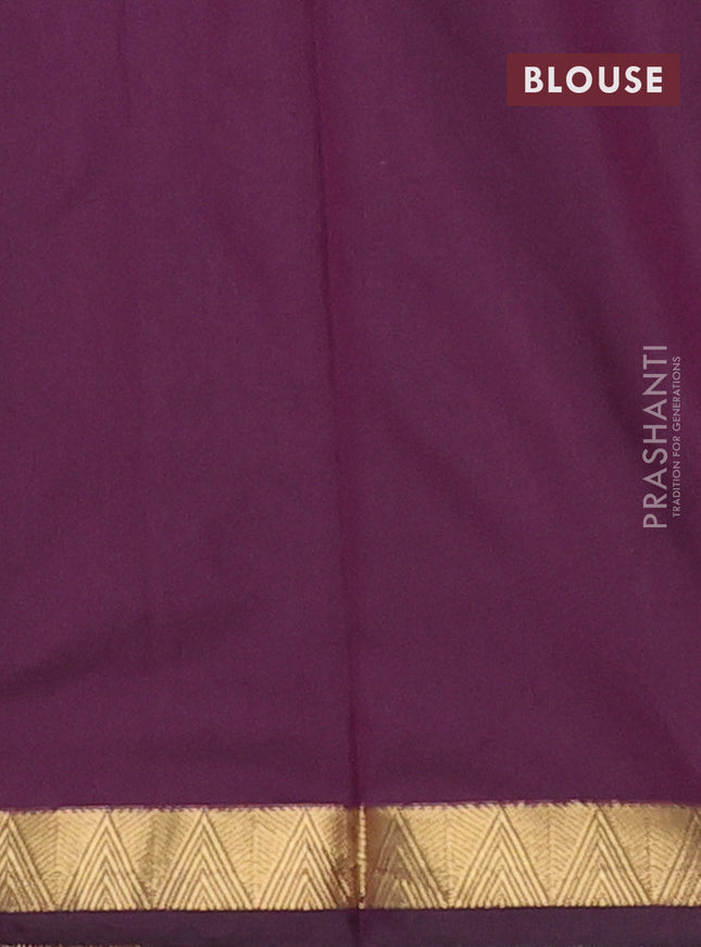 Arani semi silk saree wine shade with zari woven temple buttas and zari woven border