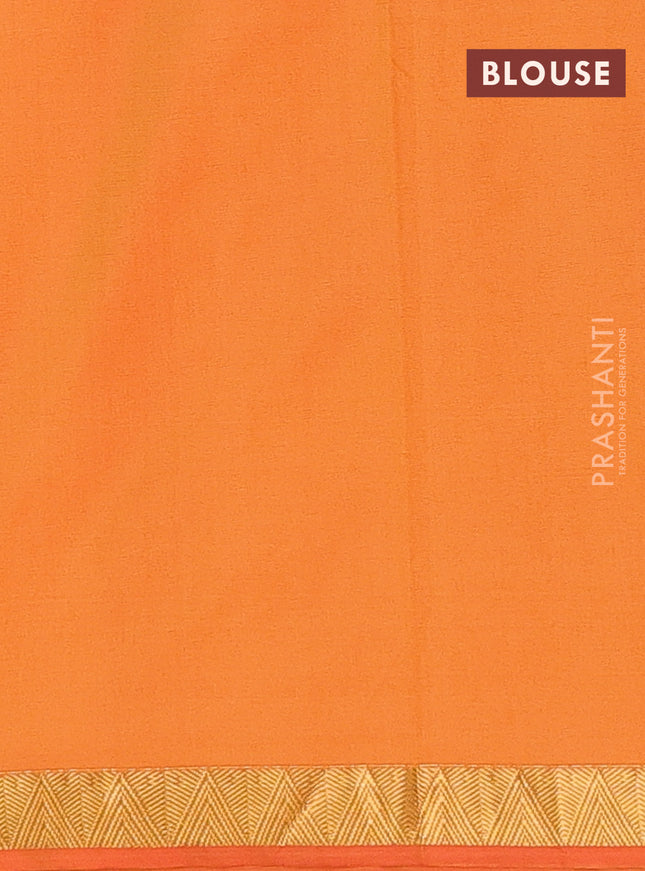 Arani semi silk saree dual shade of mango yellow with zari woven temple buttas and zari woven border