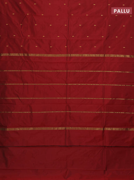Arani semi silk saree maroon with zari woven temple buttas and zari woven border
