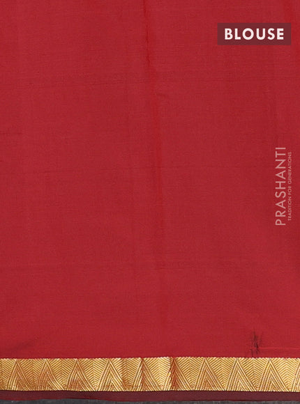 Arani semi silk saree maroon with zari woven temple buttas and zari woven border