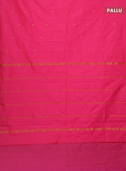 Arani semi silk saree candy pink with zari woven temple buttas and zari woven border