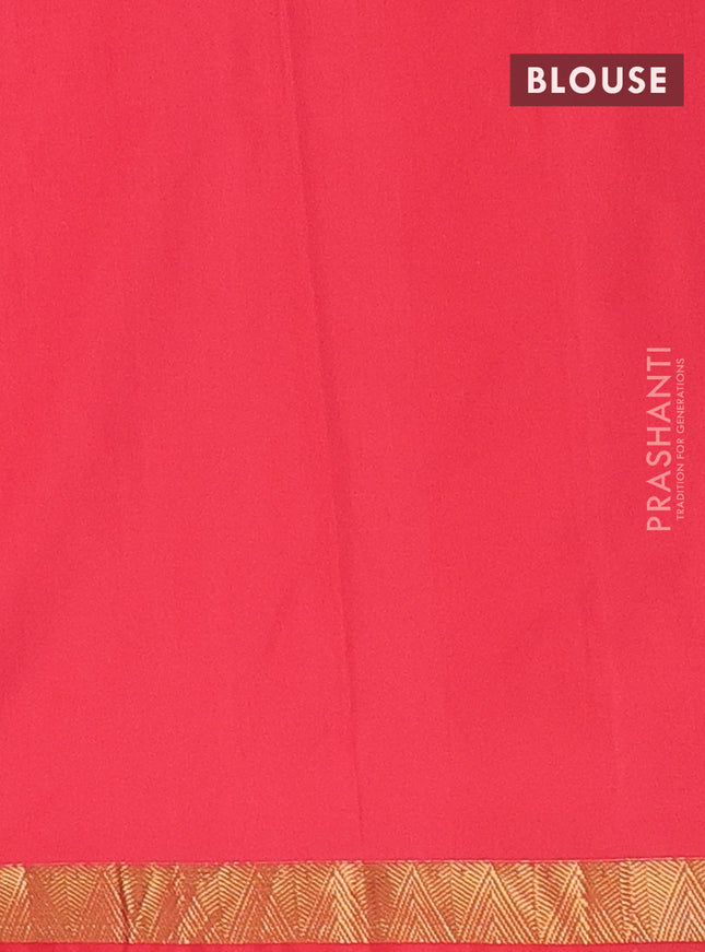 Arani semi silk saree peach pink shade with zari woven temple buttas and zari woven border