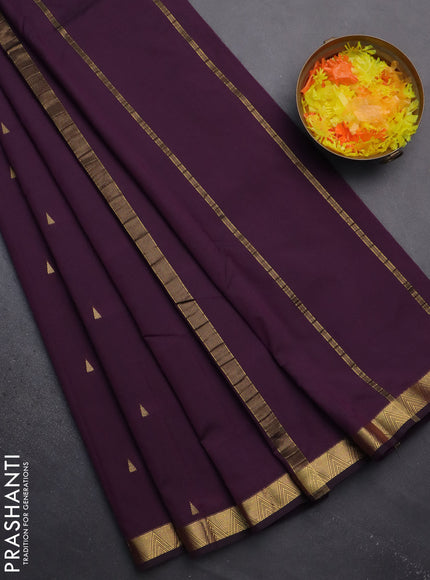 Arani semi silk saree purple with zari woven temple buttas and zari woven border