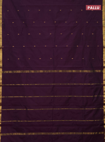 Arani semi silk saree purple with zari woven temple buttas and zari woven border