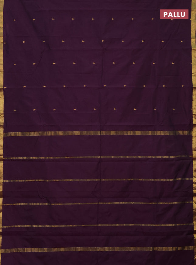 Arani semi silk saree purple with zari woven temple buttas and zari woven border