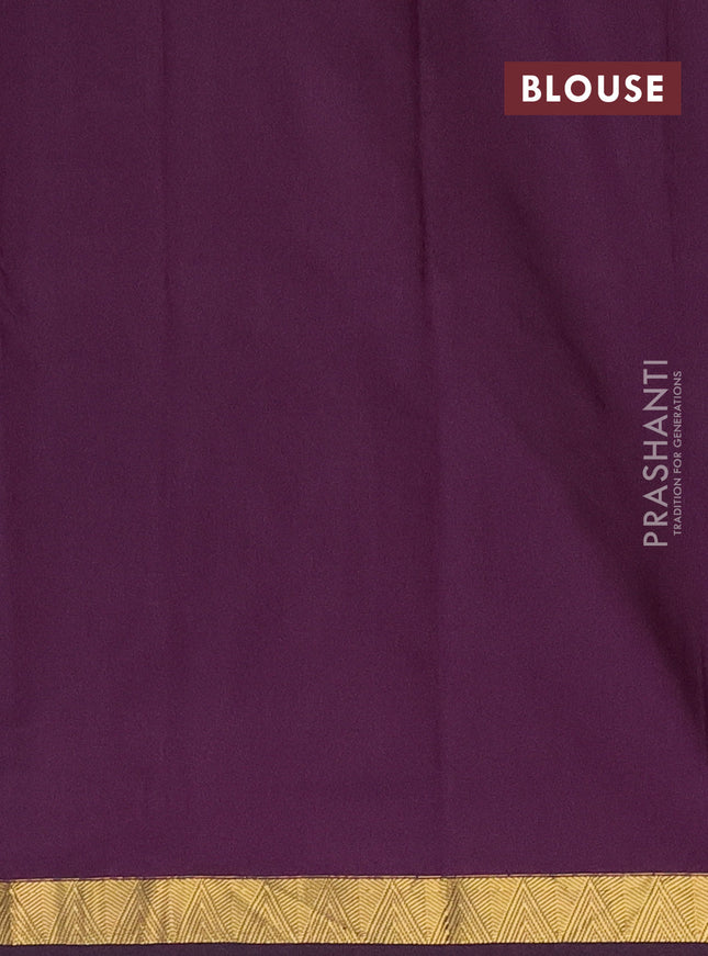 Arani semi silk saree purple with zari woven temple buttas and zari woven border